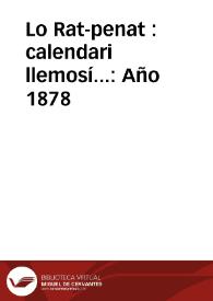 Lo Rat-penat : calendari llemosí.. Año 1878