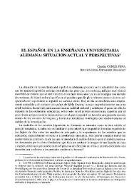 El español en la enseñanza universitaria alemana: situación actual y perspectivas