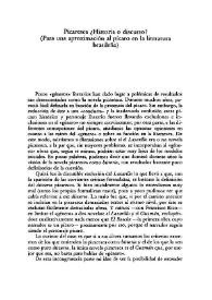 Picaresca, ¿historia o discurso? (Para una aproximación al pícaro en la literatura brasileña)