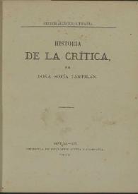 Historia de la crítica