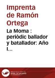 La Moma  : periòdic ballador y batallador: Año I Número 25 - 19 septiembre 1885