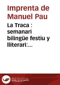 La Traca nova : semanari bilingüe festiu y lliterari. Época II Año VI Número 145 - 25 julio 1914