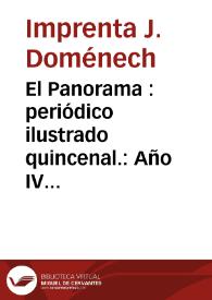 El Panorama : periódico ilustrado quincenal.: Año IV Número 29 - 15 marzo 1870