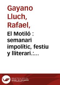 El Motiló : semanari impolític, festiu y lliterari. Época I Año I Número 7 - 18 marzo 1912