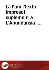 La Fam : suplement a L'Abundansia : periodic fallero