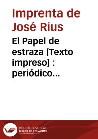 El Papel de estraza : periódico ecléctico dedicado a la posteridad