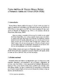 Cartas inéditas de Vicente Blasco Ibáñez a Fernando Antón del Olmet (1924-1926)