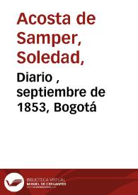 Diario , septiembre de 1853, Bogotá