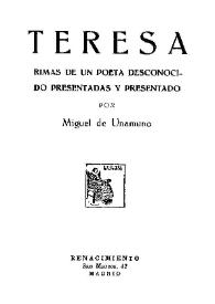 Teresa : rimas de un poeta desconocido 