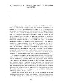 Acotaciones al ideario político de Antonio Machado