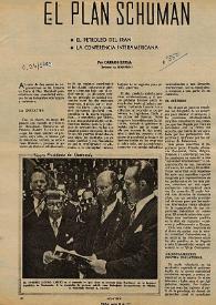 El plan Schuman. El petróleo de Irán ; La conferencia interamericana