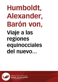 Viaje a las regiones equinocciales del nuevo continente Tomo 5