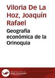 Geografía económica de la Orinoquia