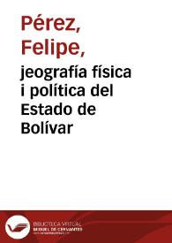 jeografía física i política del Estado de Bolívar