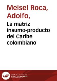 La matriz insumo-producto del Caribe colombiano