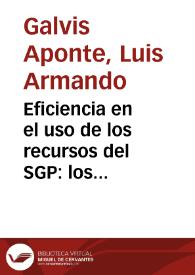 Eficiencia en el uso de los recursos del SGP: los casos de la salud y la educación