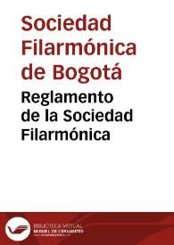 Reglamento de la Sociedad Filarmónica