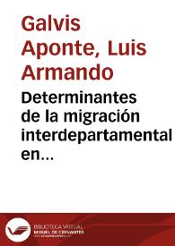 Determinantes de la migración interdepartamental en Colombia, 1988-1993