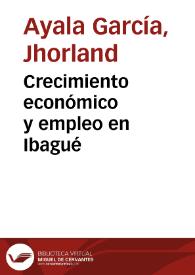 Crecimiento económico y empleo en Ibagué