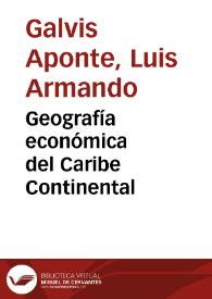 Geografía económica del Caribe Continental