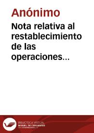 Nota relativa al restablecimiento de las operaciones bancarias