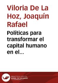 Políticas para transformar el capital humano en el Caribe colombiano