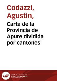 Carta de la Provincia de Apure dividida por cantones