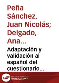 Adaptación y validación al español del cuestionario 4CornerSAT para la medida de la satisfacción profesional del personal médico de atención especializada