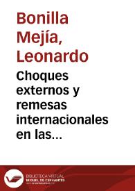 Choques externos y remesas internacionales en las regiones de Colombia