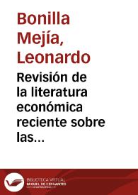 Revisión de la literatura económica reciente sobre las causas de la violencia homicida en Colombia