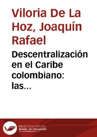 Descentralización en el Caribe colombiano: las finanzas departamentales en los noventas