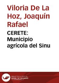 CERETE: Municipio agrícola del Sinu