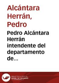 Pedro Alcántara Herrán intendente del departamento de Cundinamarca a sus habitantes