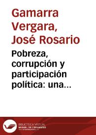 Pobreza, corrupción y participación política: una revisión para el caso colombiano