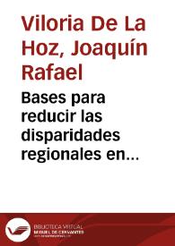 Bases para reducir las disparidades regionales en Colombia