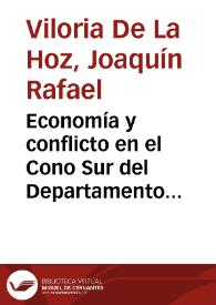 Economía y conflicto en el Cono Sur del Departamento de Bolívar