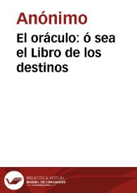 El oráculo: ó sea el Libro de los destinos