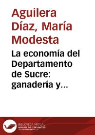 La economía del Departamento de Sucre: ganadería y sector público