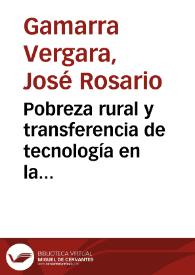 Pobreza rural y transferencia de tecnología en la Costa Caribe