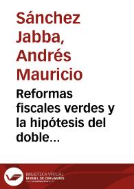 Reformas fiscales verdes y la hipótesis del doble dividendo: un ejercicio aplicado a la economía colombiana