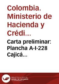 Carta preliminar: Plancha A-I-228 Cajicá (Cundinamarca, Colombia)