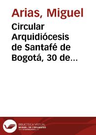 Circular Arquidiócesis de Santafé de Bogotá, 30 de junio de 1863