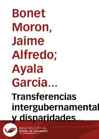 Transferencias intergubernamentales y disparidades fiscales horizontales en Colombia