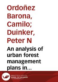 An analysis of urban forest management plans in Canada: Implications for urban forest management