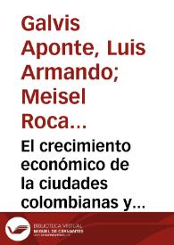 El crecimiento económico de la ciudades colombianas y sus determinantes, 1973-1998