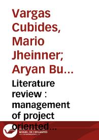 Literature review : management of project oriented organisations