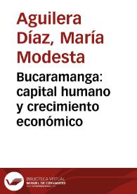 Bucaramanga: capital humano y crecimiento económico