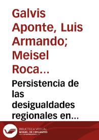 Persistencia de las desigualdades regionales en Colombia: Un análisis espacial