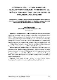 Comunicación, cultura y sincretismo religioso. Para una lectura interpretativa del Arcángel San Miguel en la fiesta de los indios caciques de Calbuco (Chile)