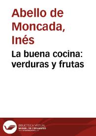 La buena cocina: verduras y frutas